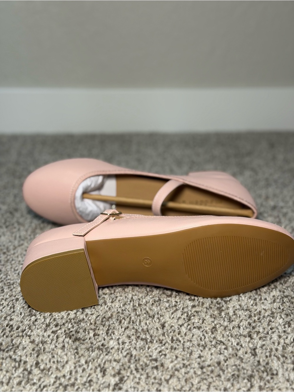 Madden Girl Pink Mary Jane Block Heel Flats - Picture 3 of 9